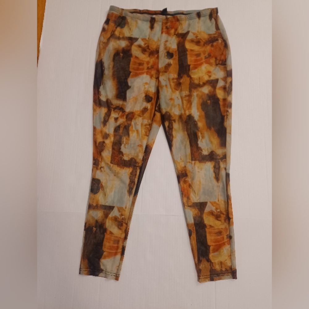 SHEIN Curve Art DECO Tie Dye Sheer Pull On Pants Cover UP Sz 2X